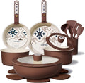 CAROTE 19Pcs Ceramic Cookware Set, Pots and Pans Set Non stick, Non Toxic by CAROTE