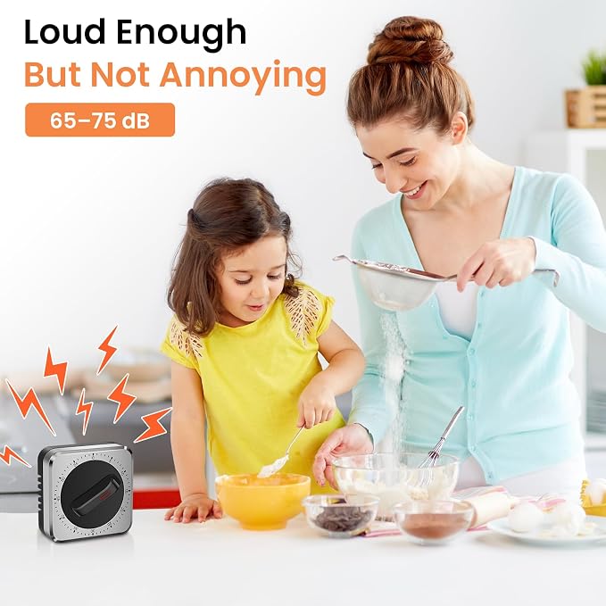 Mechanical Kitchen Timer with Magnet: Wind Up Cooking Timer Clock with Loud - Image 5