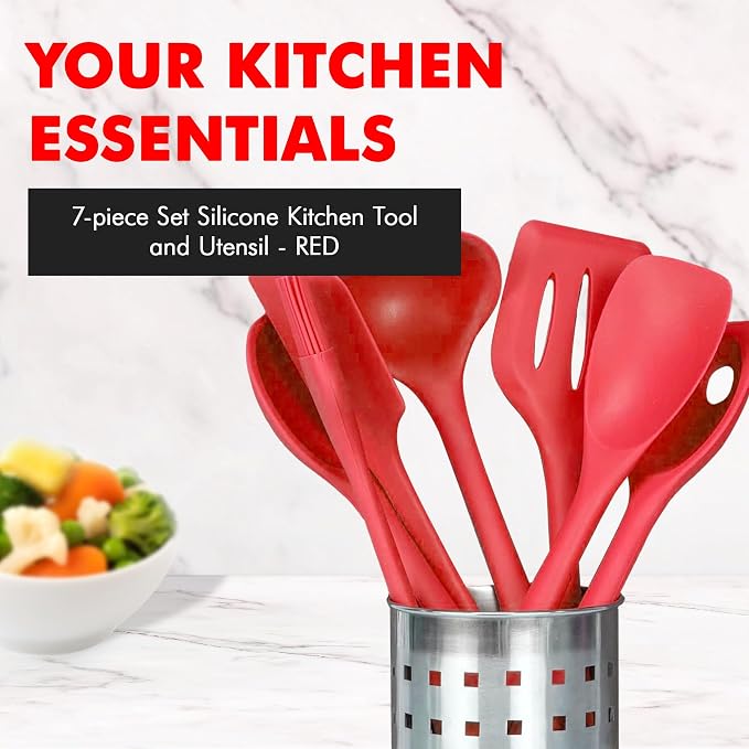 Chef Craft 42077 7 Piece Silicone Kitchen Tool and Utensil Set - Image 2