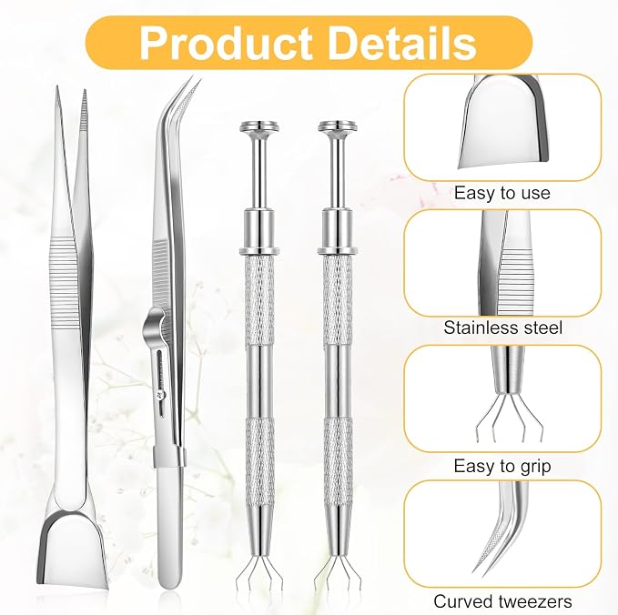 4 PCS Cake Decorating Tools Set, Stainless Steel Pearl Sprinkles Pen Pearl - Image 3