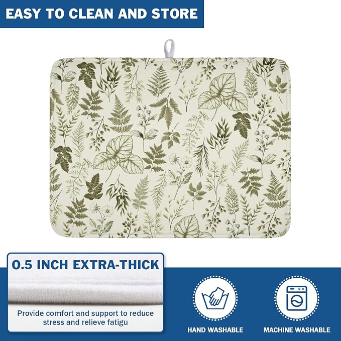 Vintage Botanical Floral Dish Drying Mat - Image 5