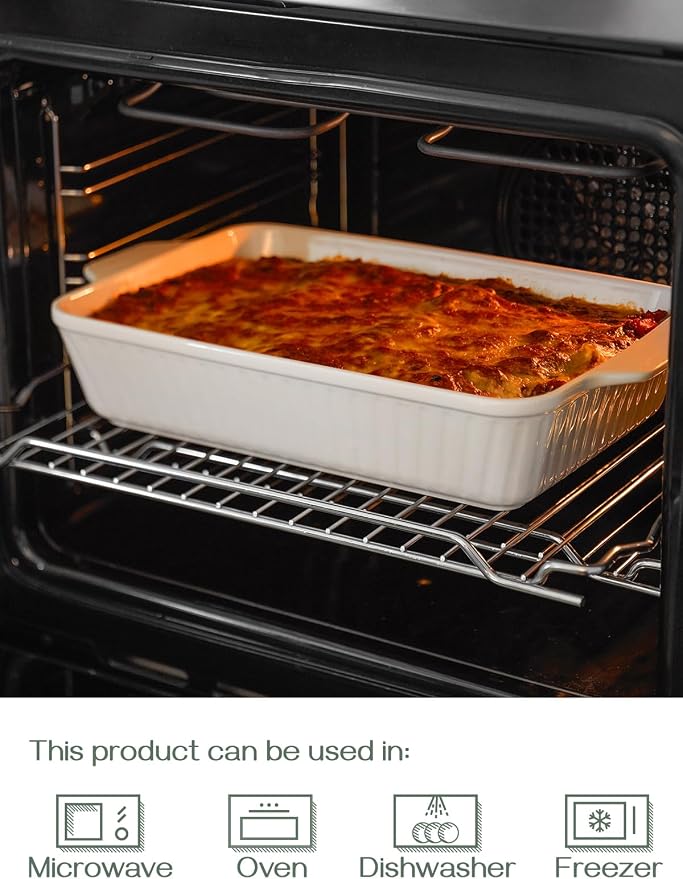 DOWAN Casserole Dish, 9x13 Ceramic Baking Dish, Large Lasagna Pan Deep - Image 5