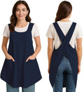 Apron for Women with Pocket Cotton Linen, Japanese Cross Back Apron for by ROLOSI