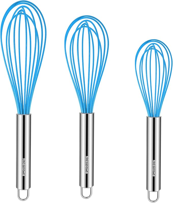 NileHome Whisk Commercial Stainless Steel wisk & Silicone Non-Stick Coated by NileHome