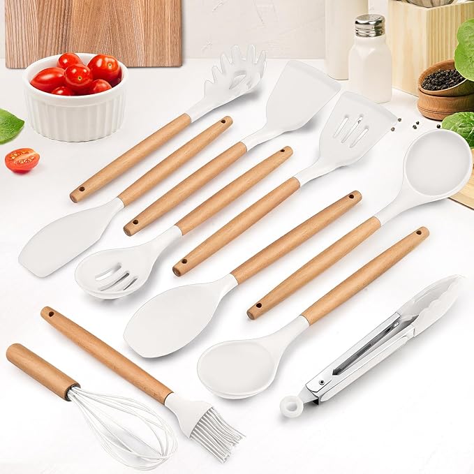 E-far Kitchen Utensils Set of 12, Silicone Cooking Utensils - Image 2