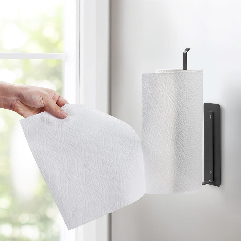 EASTTOWEST Magnetic Paper Towel Holder,Black Towel Bar Rack for