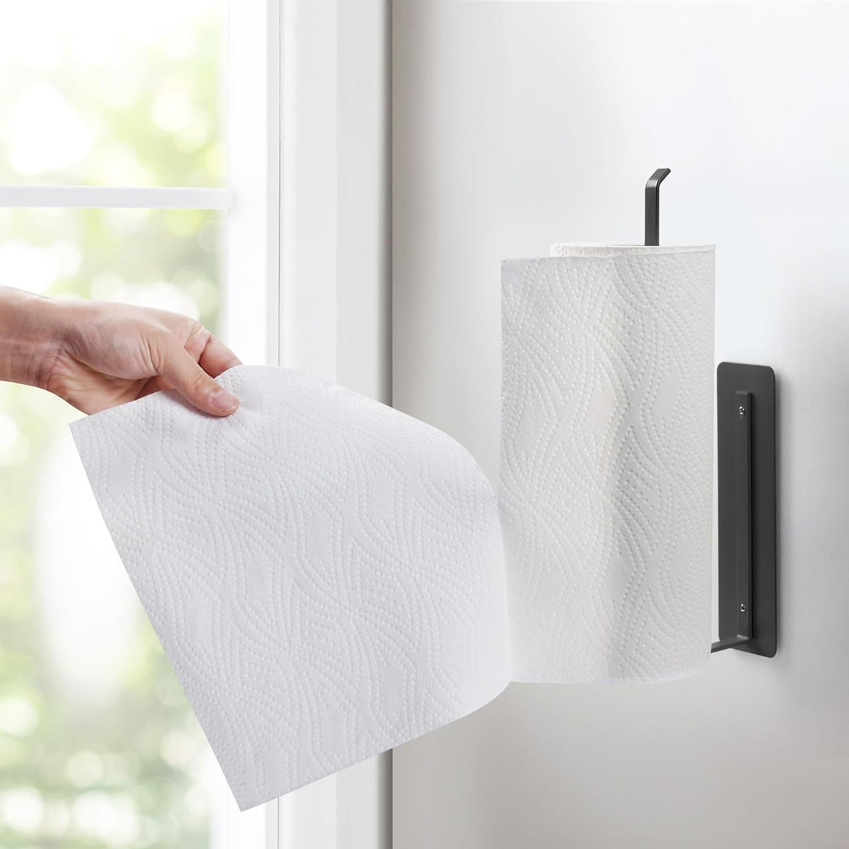EASTTOWEST Magnetic Paper Towel Holder,Black Towel Bar Rack for