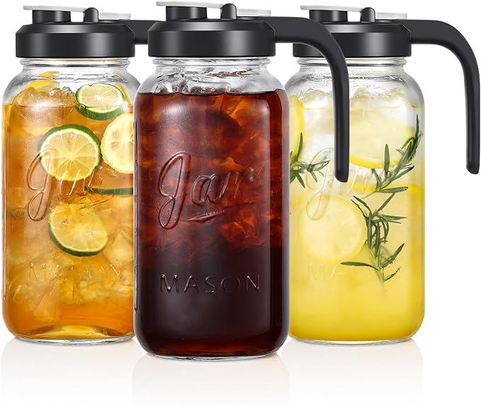 Glass Pitcher with Lid by AOZITA