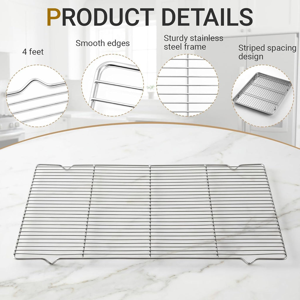 6 Pcs Cooling Racks, 24L X 16W X 1H Stainless Steel Wire Rack