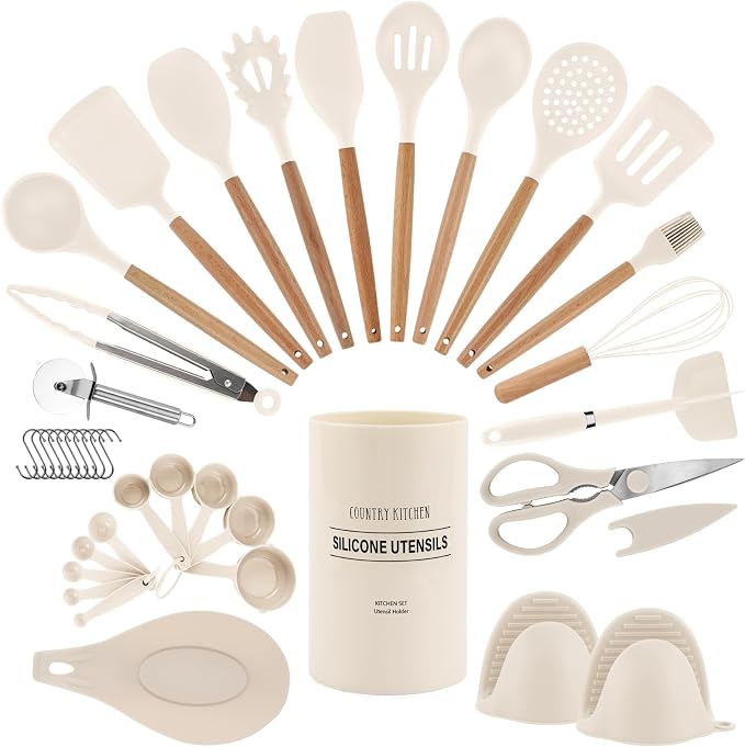 Country Kitchen Non Stick Silicone Utensil Set by CountryKitchen