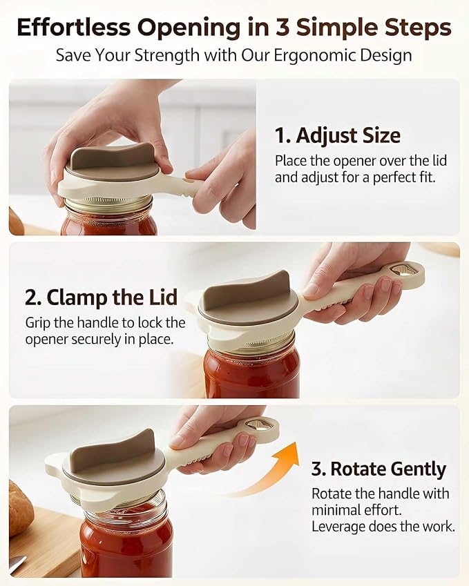 Jar Opener – 4-in-1 Adjustable Stainless Steel Secure Grip Lid Remover - Image 5