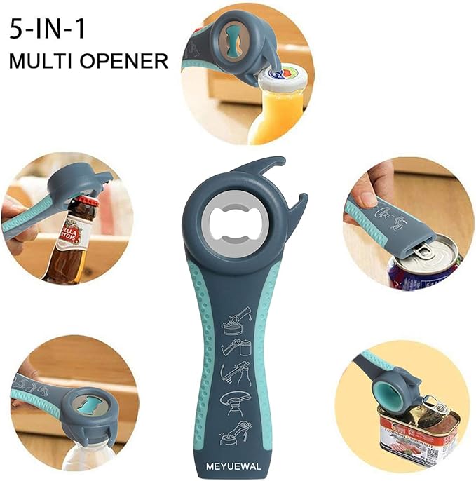 Jar Opener, 5 in 1 Multi Function Can Opener Bottle Opener Kit - Image 3