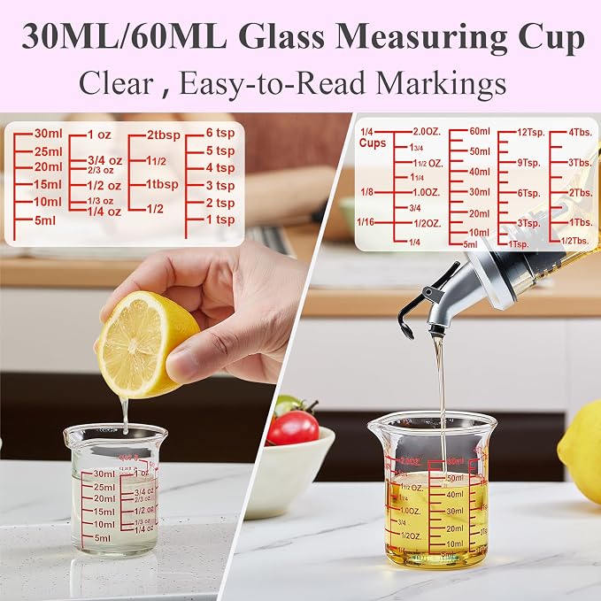 Ackers 4-Piece Glass Measuring Cup Set, Borosilicate Beaker Style Nesting - Image 3