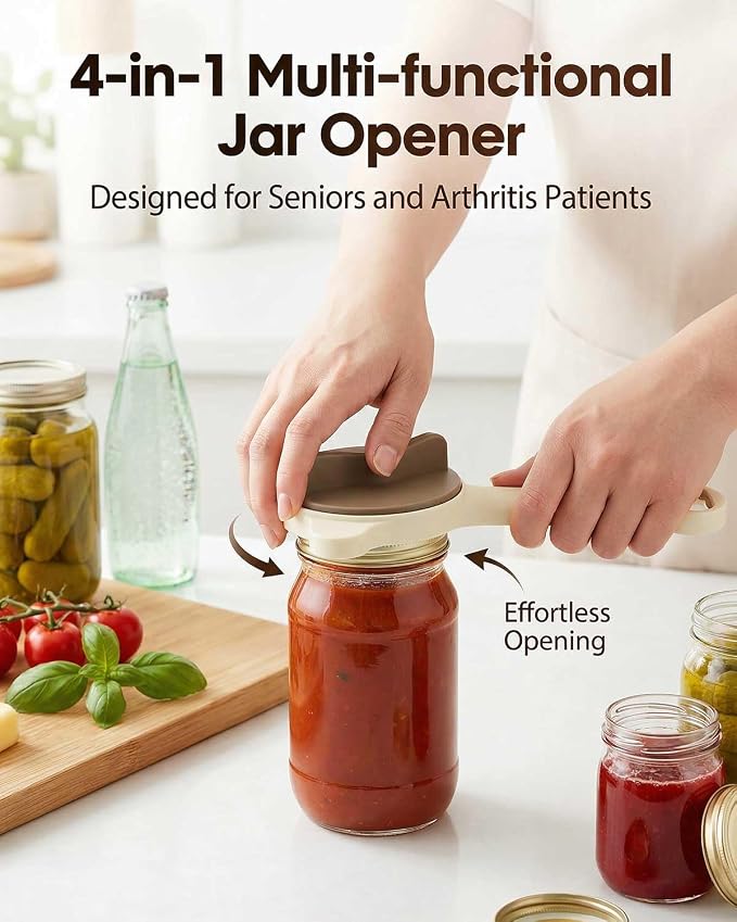 Jar Opener – 4-in-1 Adjustable Stainless Steel Secure Grip Lid Remover - Image 2