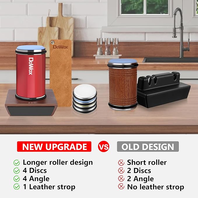 Knife Sharpener, Longer Rolling Knife Sharpener Kit, Diamond & Ceramic Knife - Image 3