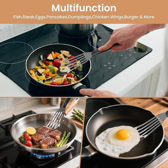 2Pack Silicone Fish Spatulas for Nonstick Cookware, Fish Turner Spatula - Image 7