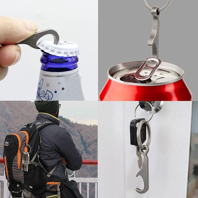 Titanium Bottle Opener, Small Keychain Beer Bottle Opener Can Opener - Image 7