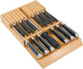 Utoplike in-Drawer Knife Block Bamboo Kitchen Knife Drawer Organizer, Handle by Utoplike