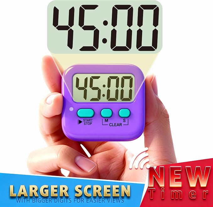 Antonki 2 Pack Digital Timer for Kids, Magnetic Countdown Kitchen Timers for - Image 4