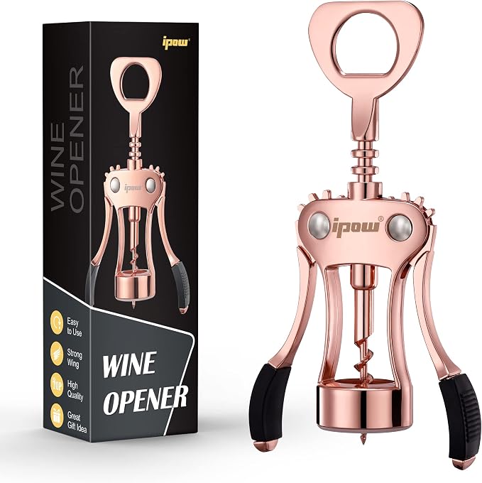 IPOW Wine Opener, Zinc Alloy Wine Bottle Opener, Wing Corkscrew Heavy Duty by IPOW