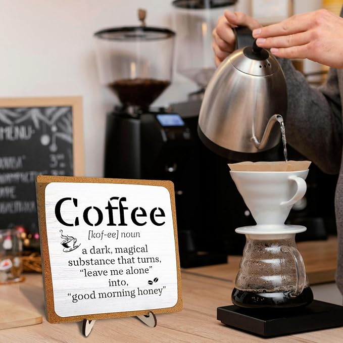 Funny Coffee Bar Decor – Rustic Wooden Sign - Image 7