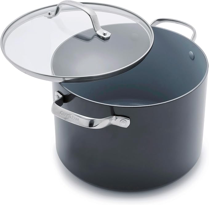 GreenPan Valencia Pro Hard Anodized Healthy Ceramic Nonstick 8QT Stock Pot by GreenPan