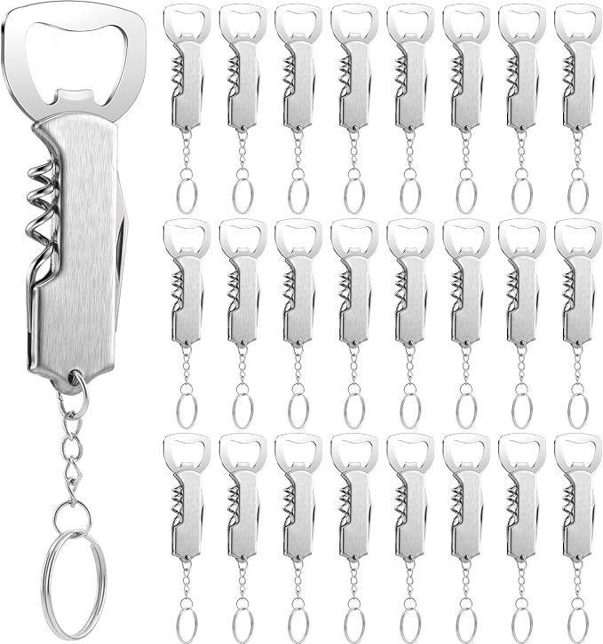 Ziliny 24 Pcs Bottle Opener Keychain Bulk Wine Bottle Beer Opener Keychain by Ziliny