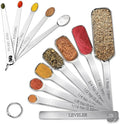 Stainless Steel Measuring Spoons Set of 13, Includes 7 Rectangular Measuring by YUNNKEEY