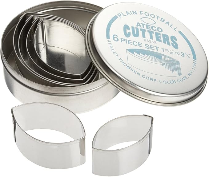 Ateco 6 pc Plain Football Cutter Set by Ateco