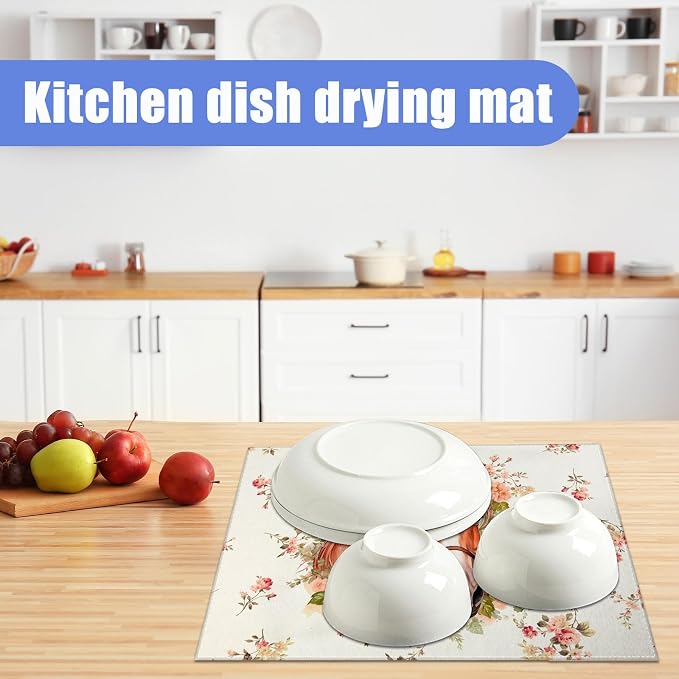 Horse Flower Dish Drying Mat for Kitchen Counter Drying Pad Absorbent - Image 6