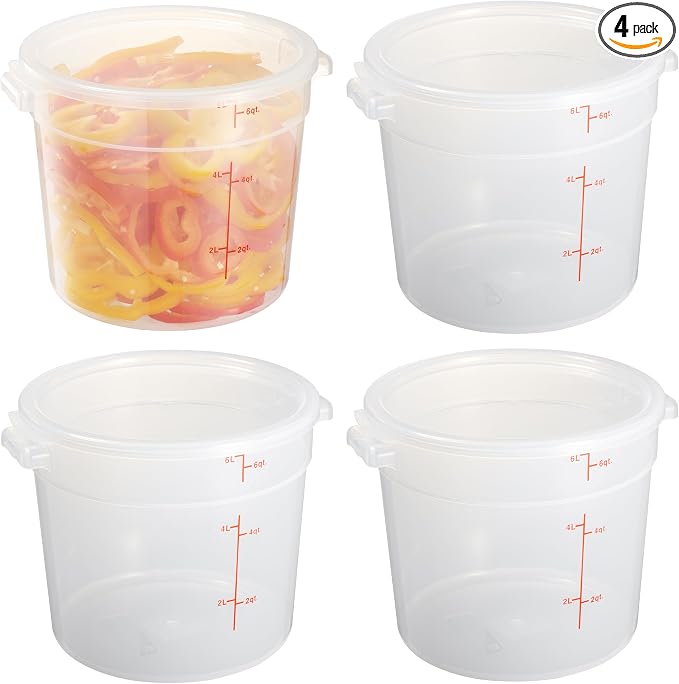 CURTA 6 Quart Translucent Round Food Storage Container by CURTA