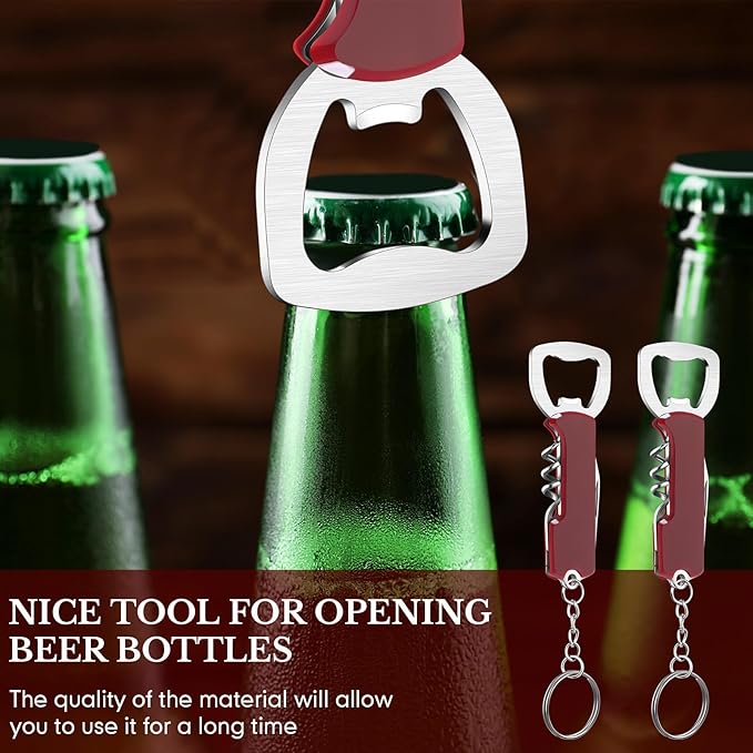 Ziliny 24 Pcs Bottle Opener Keychain Bulk Wine Bottle Beer Opener Keychain - Image 4