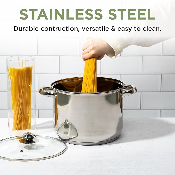 Ecolution Stainless Steel Stock Pot, Encapsulated Induction Ready Cooking Pot - Image 3