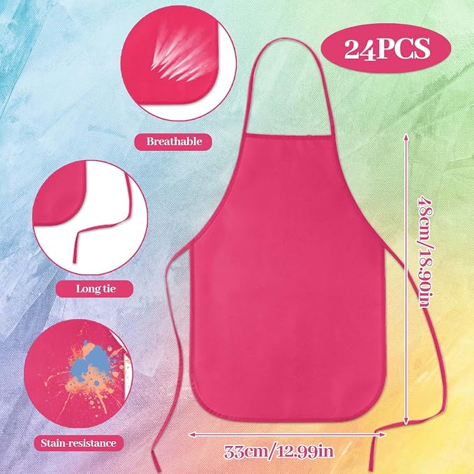 KUUQA 16/24/30/36/40Pcs Kids Apron Painting Aprons - Image 2