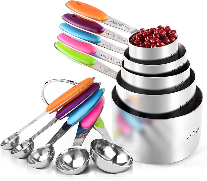 Measuring Cups : U-Taste 18/8 Stainless Steel Measuring Cups and Spoons Set of by U-Taste