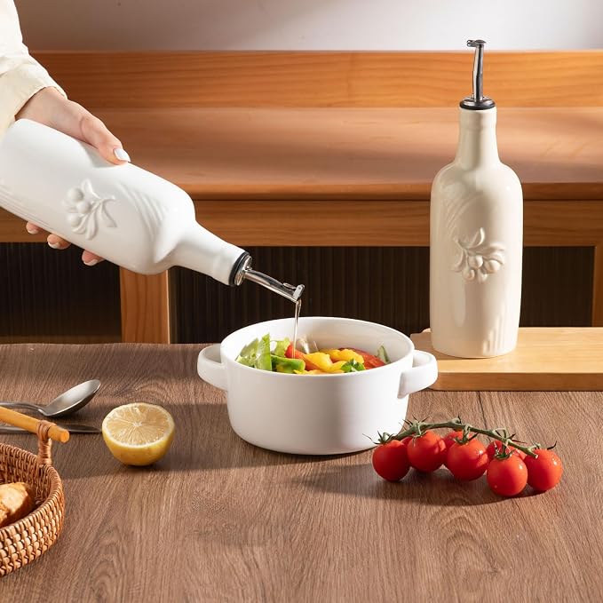 Sweejar Ceramic Olive Oil Dispenser Bottle, 17 FLOZ Oil Bottle - Image 3