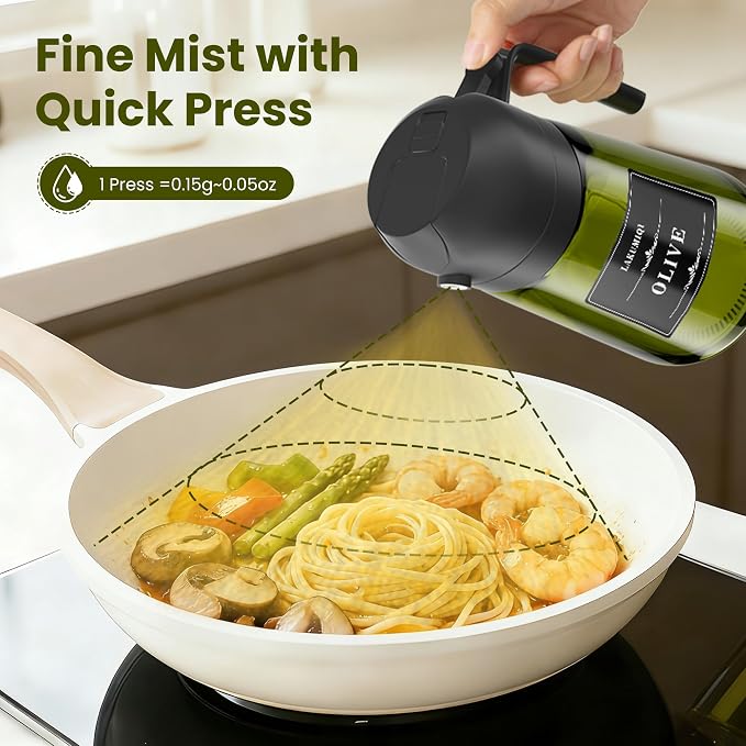 LAKUMIQI 2 in 1 Oil Sprayer for Cooking, 16oz Olive Oil Dispenser Bottle for - Image 6