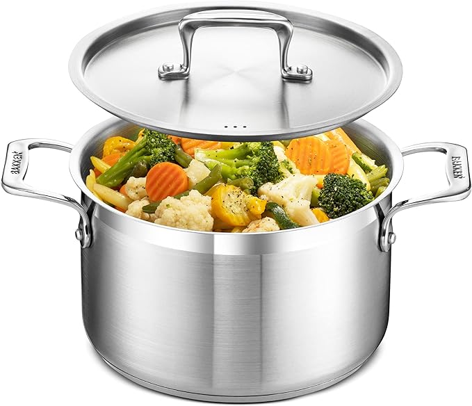 Stainless Steel Stockpot with Lid 5 Quart, Durable 18/8 Stainless Steel by Unknown