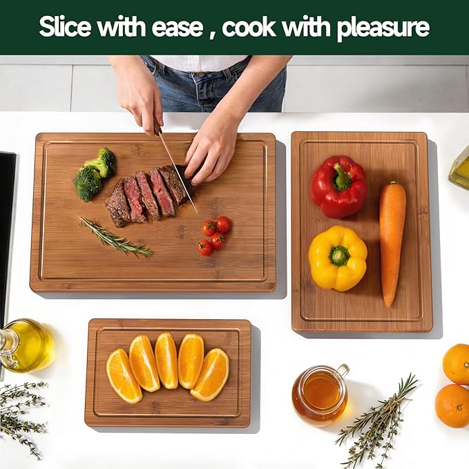 3-Piece Set Bamboo Cutting Board - Image 7