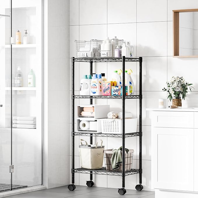 DUMOS 4-Tier Metal Wire Storage Shelves, Adjustable Standing Storage Rack Shelf - Image 7