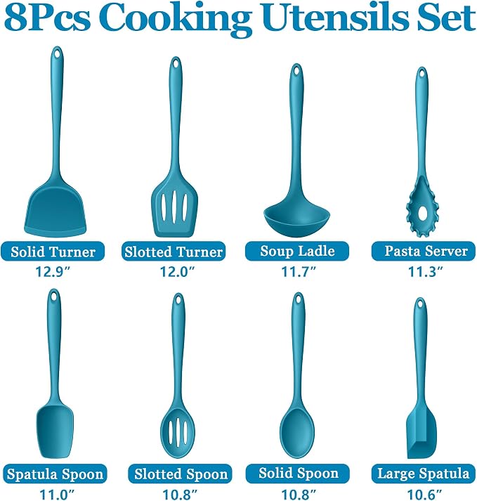 LIANYU 8Pcs Kitchen Utensils Set, Heat Resistant Cooking Utensils, Kitchen - Image 2