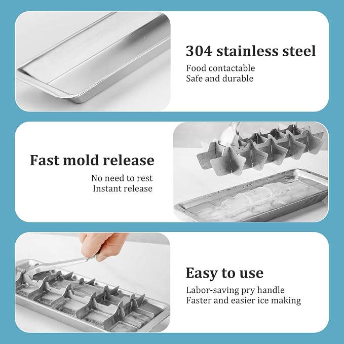 Stainless Steel & Metal Ice Cube Trays - Image 5