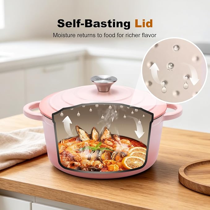 Enameled Cast Iron Dutch Oven - 7QT Pot - Image 4