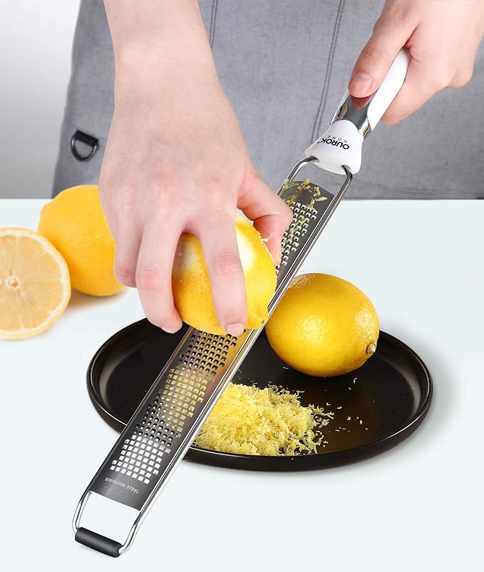 Ourokhome Kitchen Lemon Zester, Stainless Steel Hand Held Parmesan Cheese Grater - Image 6