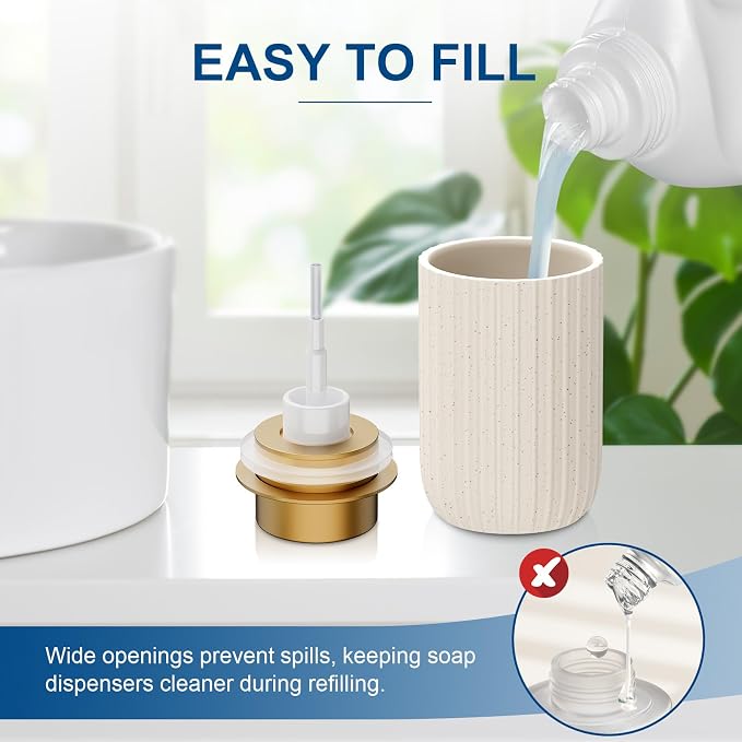 Ceramic Foaming Soap Dispenser, 12 oz Bathroom Foam Hand Soap Dispenser - Image 2