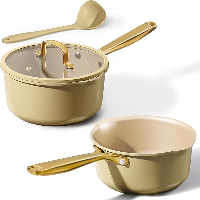 CAROTE 2Qt & 3Qt Nonstick Sauce Pan Set, Saucepan by CAROTE