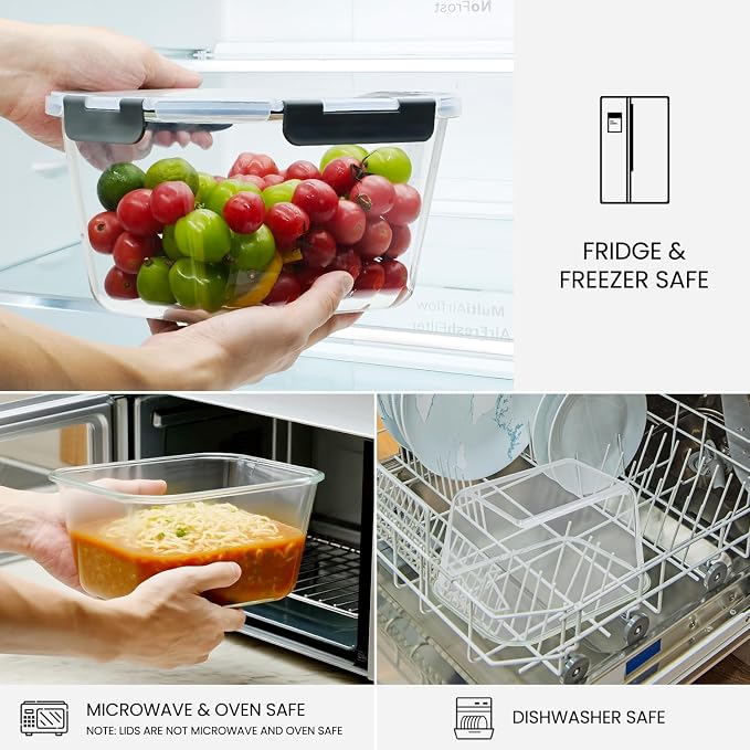 2 Pack Large Glass Storage Containers - Image 4