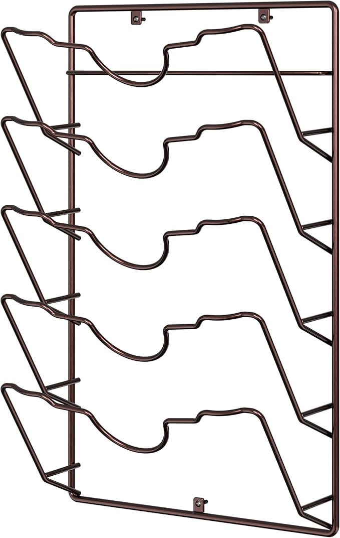 Simple Houseware Wall Door Mounted Pot Lid Rack, 9.5" Wx4.5 Dx17.2 H, Bronze - Image 4
