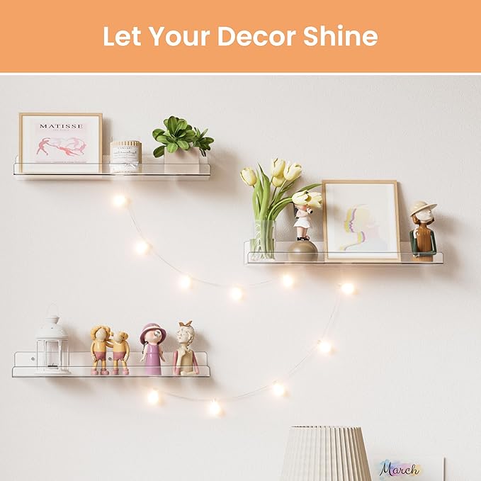 upsimples Acrylic Shelves for Bathroom Storage, Make up, Kids Bookshelf for - Image 6