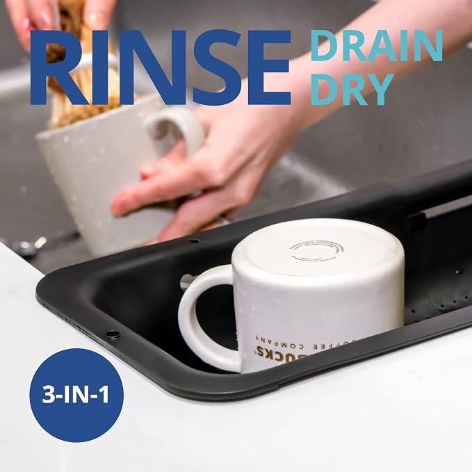 BLUE GINKGO Over the Sink Colander Strainer Basket - Image 2